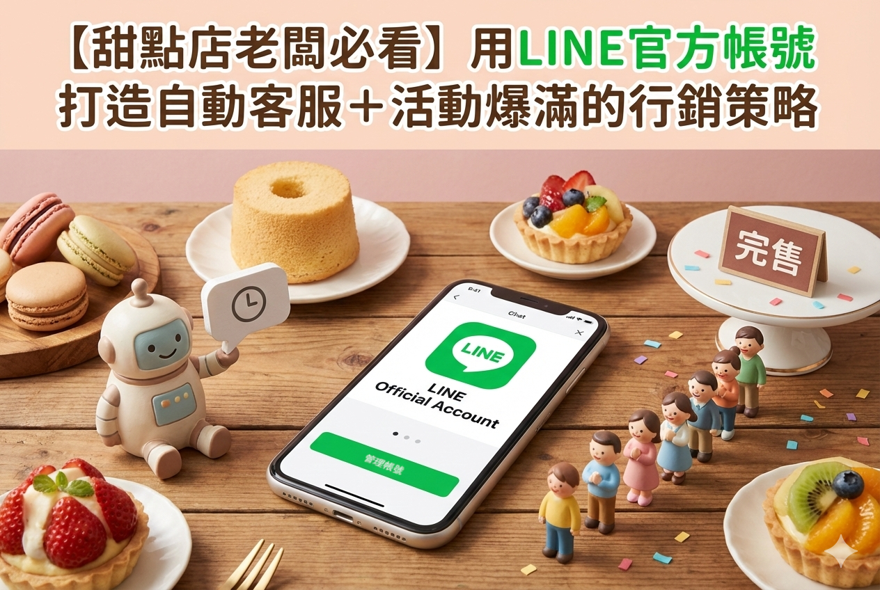 甜點店 LINE 官方帳號行銷攻略｜自動客服、活動爆滿、老客回購一次完成（2026 教學）