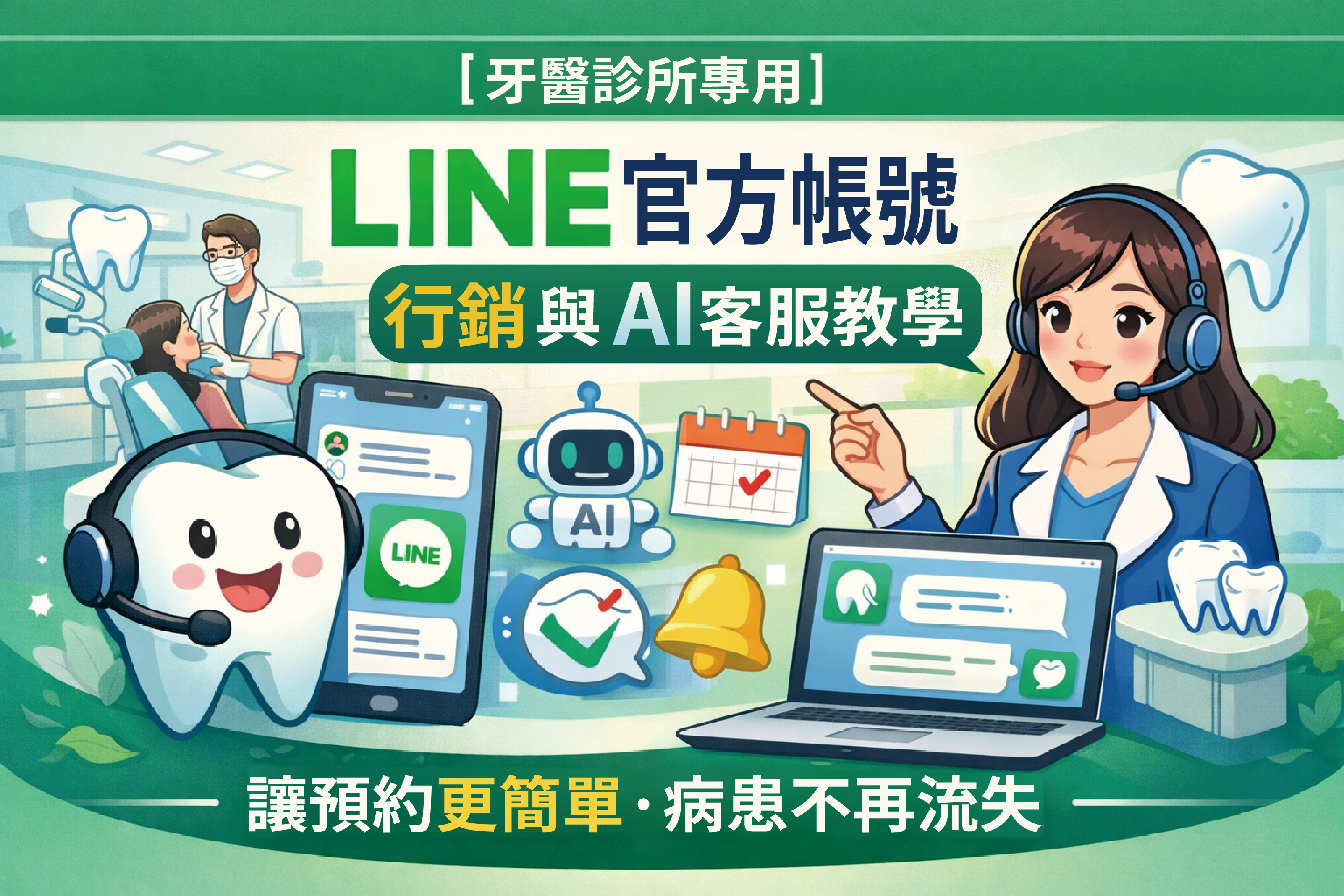【牙醫診所專用】LINE官方帳號行銷與AI客服教學，讓預約更簡單、病患不再流失
